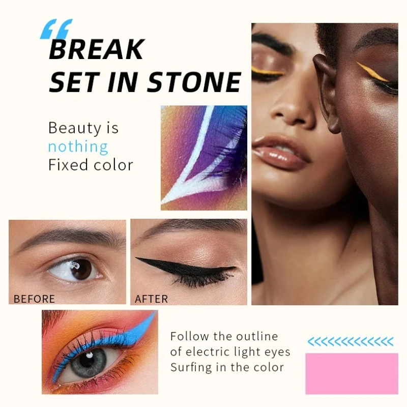 Pudaier 12 Color Liquid Eyeliner Shimmer Glitter Sexy EyeShadow Portable Waterproof Durable Eyeliner Women Hot Sales Make Up