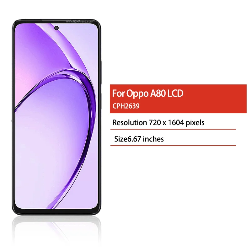 6.  67" IPS LCD Ekran LCD do Oppo A80 CPH2639, Panel Dotykowy Digitizer do Oppo A80 z Ramką — zdjęcie produktu 2