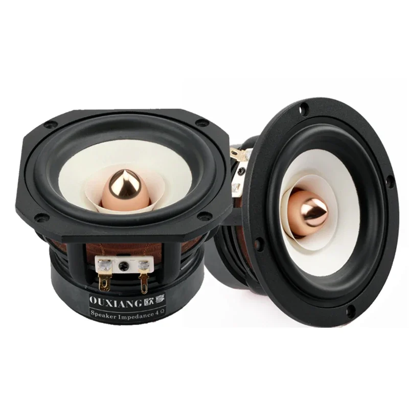 1 Pieces Ouxiang QY-403/QS-403 4'' Full-Range Speaker Driver Casting Aluminum Basket Dual Mixed White Paper Cone 4/8ohm/15W