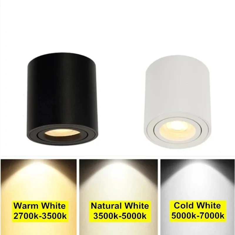 

Surface Mounted Ceiling Downlight with 9W 12W 15W GU10 Bulb Replaceable LED Spot Light AC85-265V Warm/Natural/Cold White