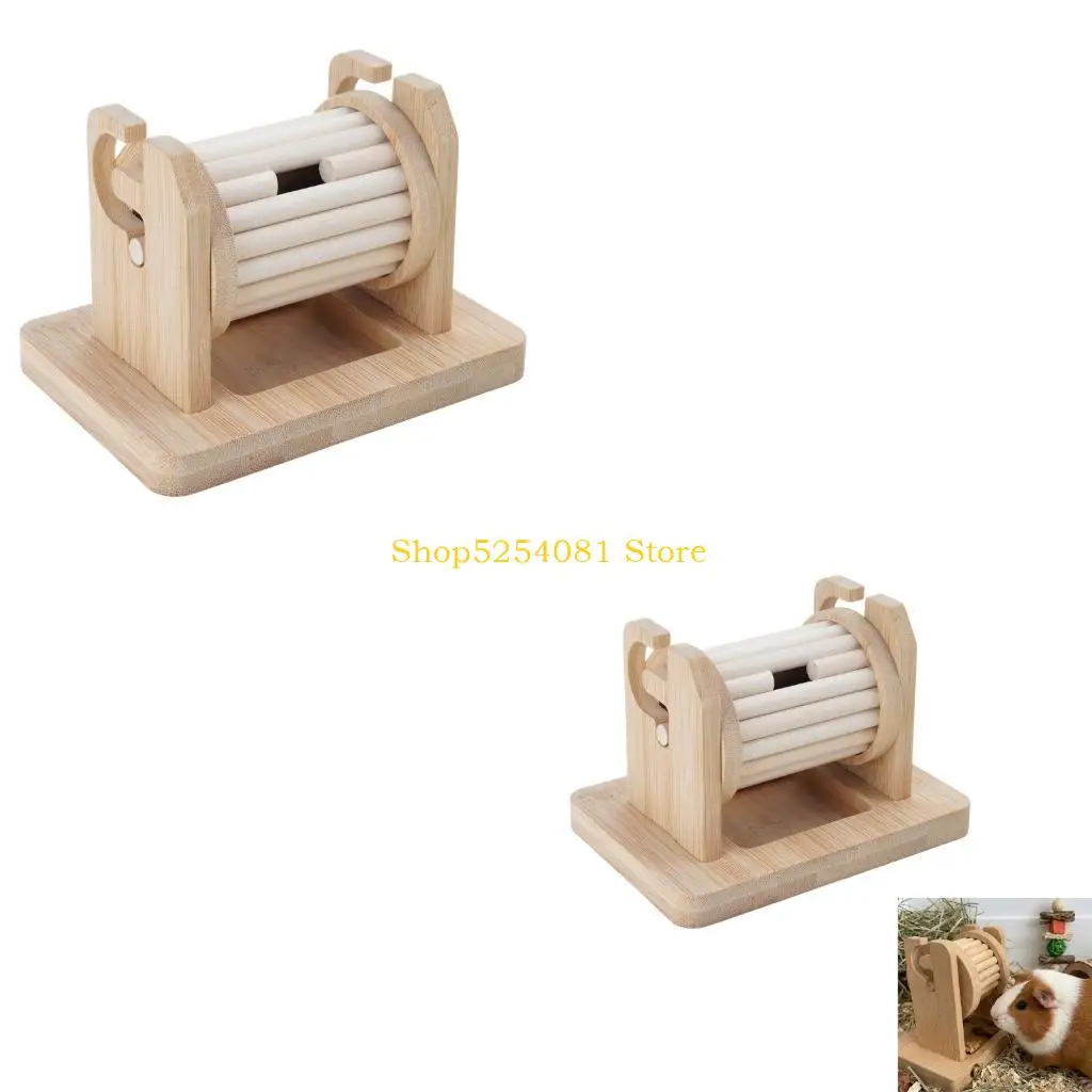 AXYC Wooden Puzzle Feeder Rotating Wheel Foraging Training Toy For Small Pet Promotes Active Play and Engagement Activity