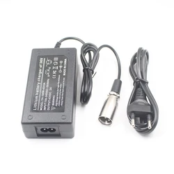 Cargador de 42V 2A 42V2A para batería de litio 36V 18650 con conector de enchufe XLR de 3 pines UE EE. UU. AU Reino Unido