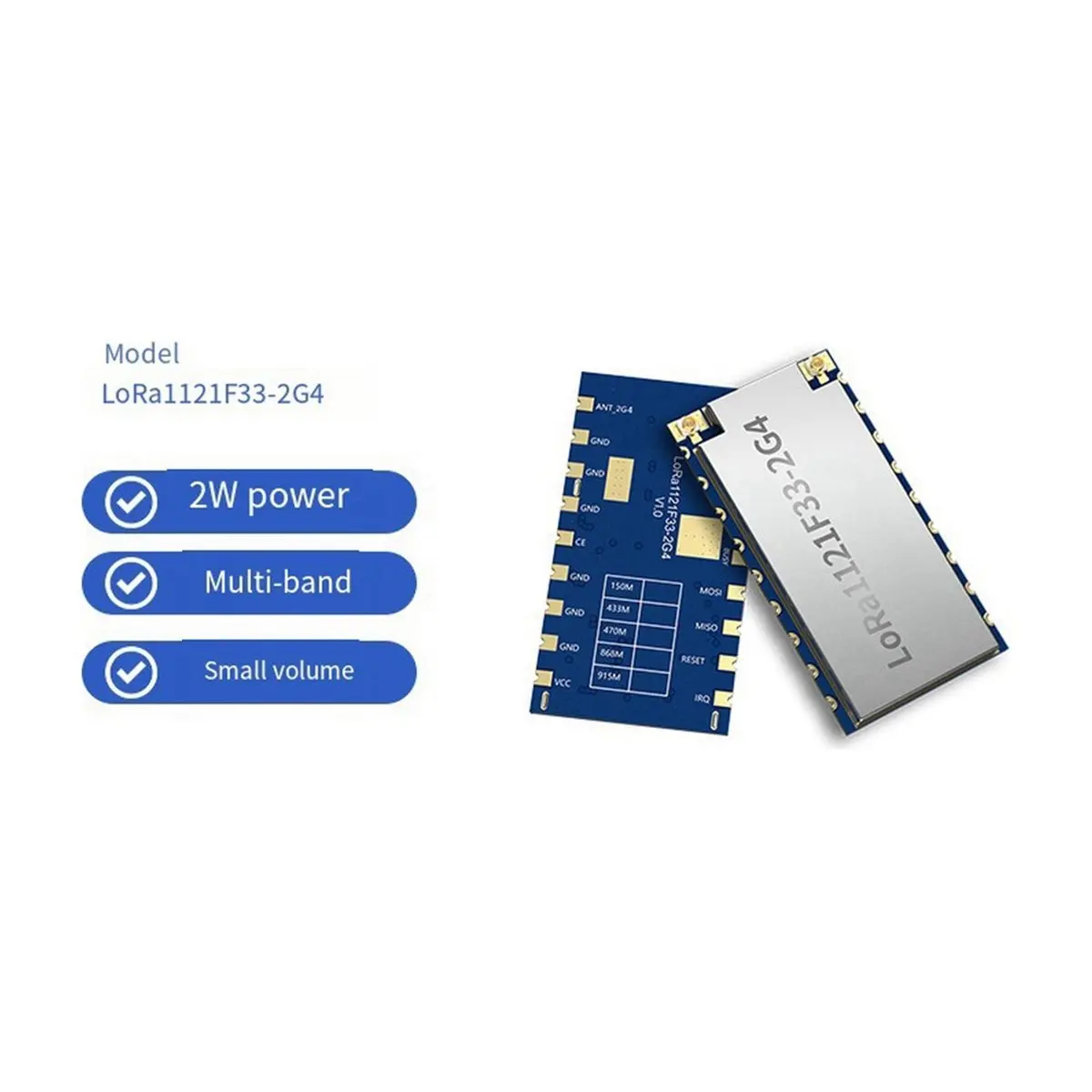 2PCS LoRa2021F33-2G4 2W High Power LoRa Module FLRC Up to 2.6Mbps Sensitivity Up to -144dBm LR2021 868MHZ