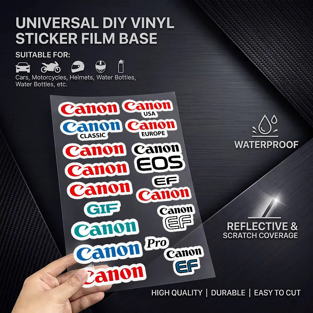 C-a-no-n All Purpose Reflective Waterproof Scratch Blocker Decal Car Bike Helmet Cup Refrigerator Decorative Stickers