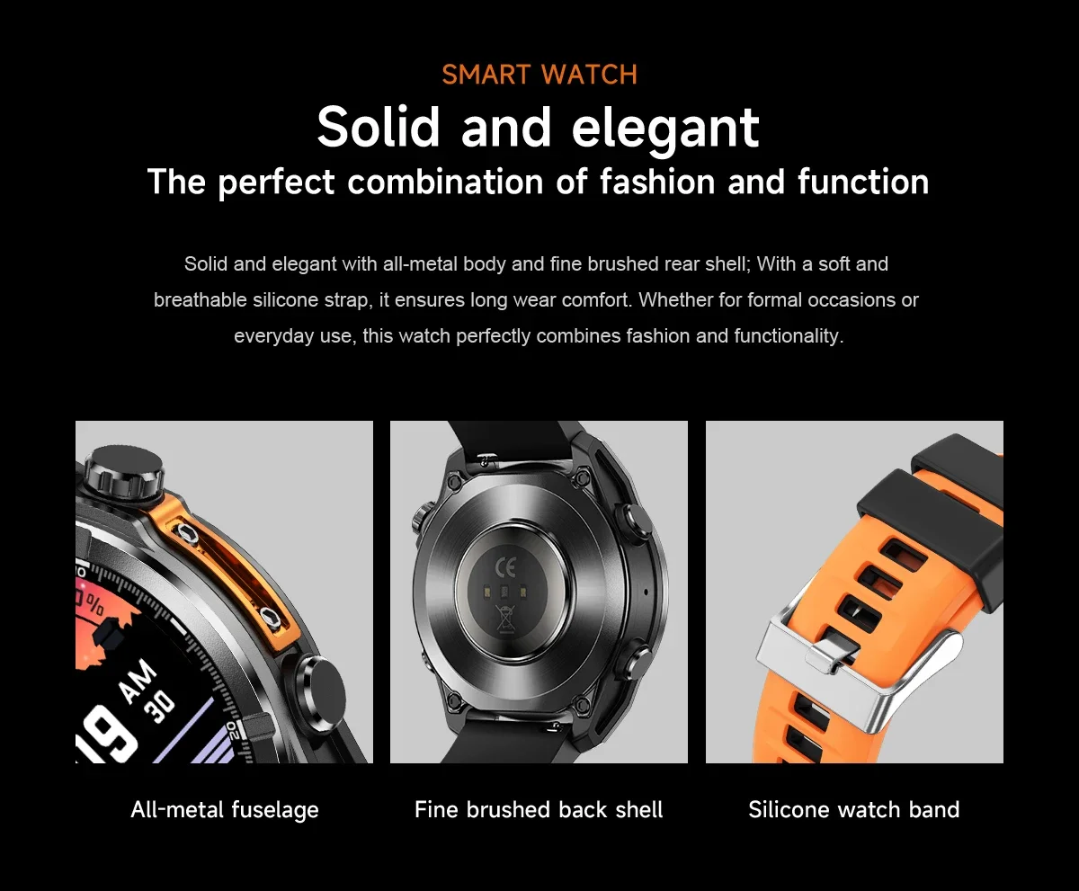 Smart Watch 3ATM Waterproof Men Bluetooth Smartwatch Call Health Monitor Watches LED Flashlight AI GPT Outdoor Sport Watch