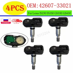 Sensor de pressão dos pneus para carro, Corolla RAV4 Yaris Avalone CT200h RX350 RX450h 42607-33021 4260733021 PMV-107J 315Hz TPMS, 4 PCs