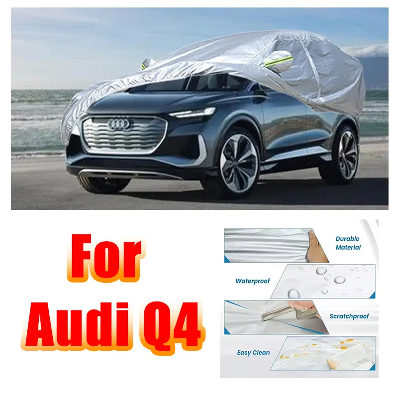 

Car Cover Outdoor Full Exterior Snow Cover Sunshade Waterproof Dustproof Protection with Reflective Strips for Audi Q4