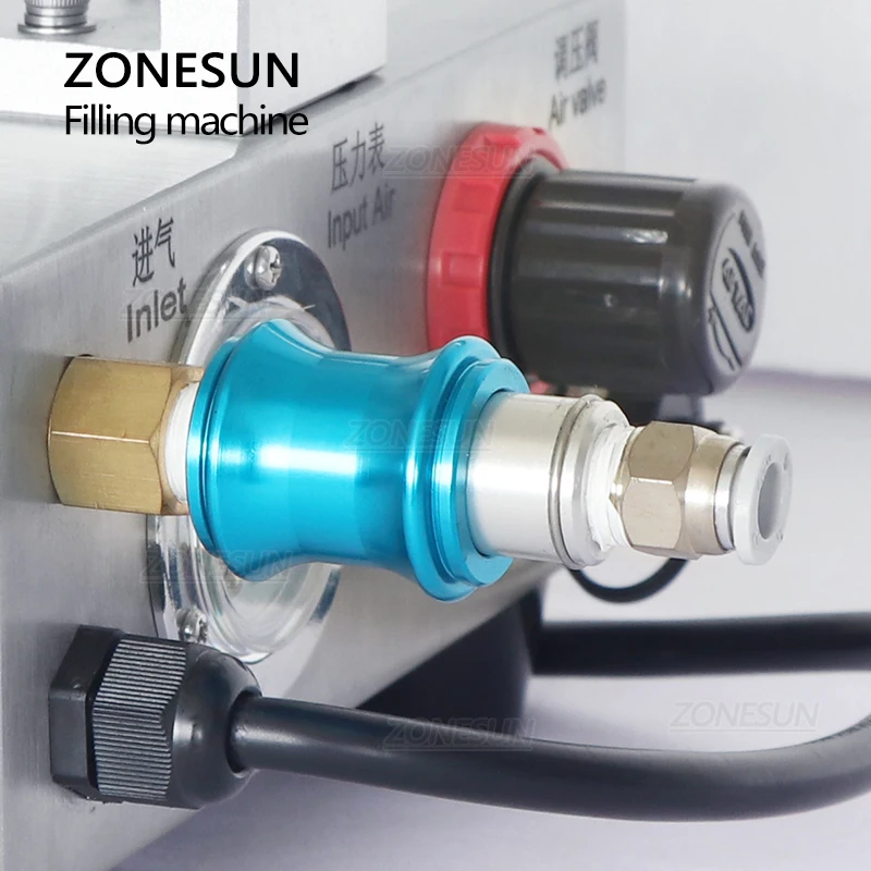 ZONESUN Paste Filling Machine Pneumatic Moisturizer Small Dose Cream Filler Cosmetic Honey Bottle With Ceramic Cylinder