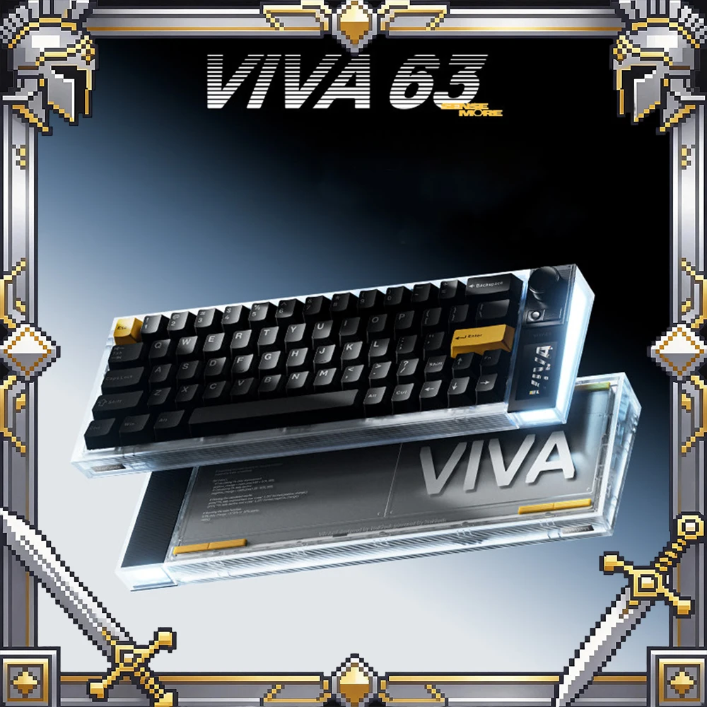 MelGeek VIVA63 Hall Effect Magnetic Switch Gaming Keyboard Wired 8000Hz Polling Rate TTC Pro KOM Magneto Switch Keyboard