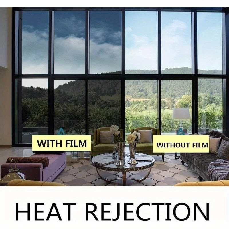 5%-50% VLT Black Privacy Window Film UV Protection Heat Control Static Cling Removable for Car Home Building Glass