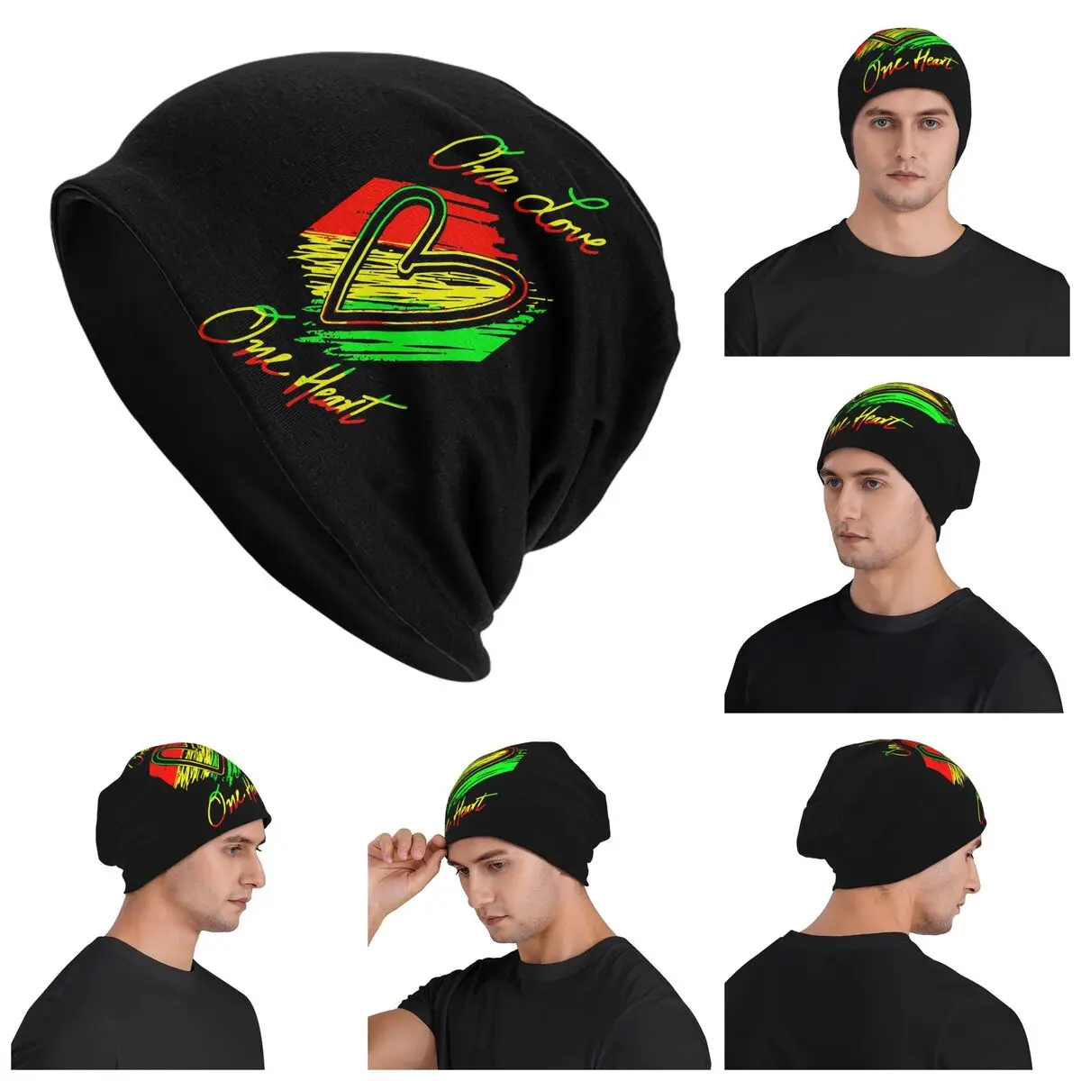 Jamaican Reggae Rasta Lion Jamaica Flag Unisex Beanies Caps Knitted Bonnet Hat Warm Hip Hop Autumn Winter Outdoor Skullies Hats