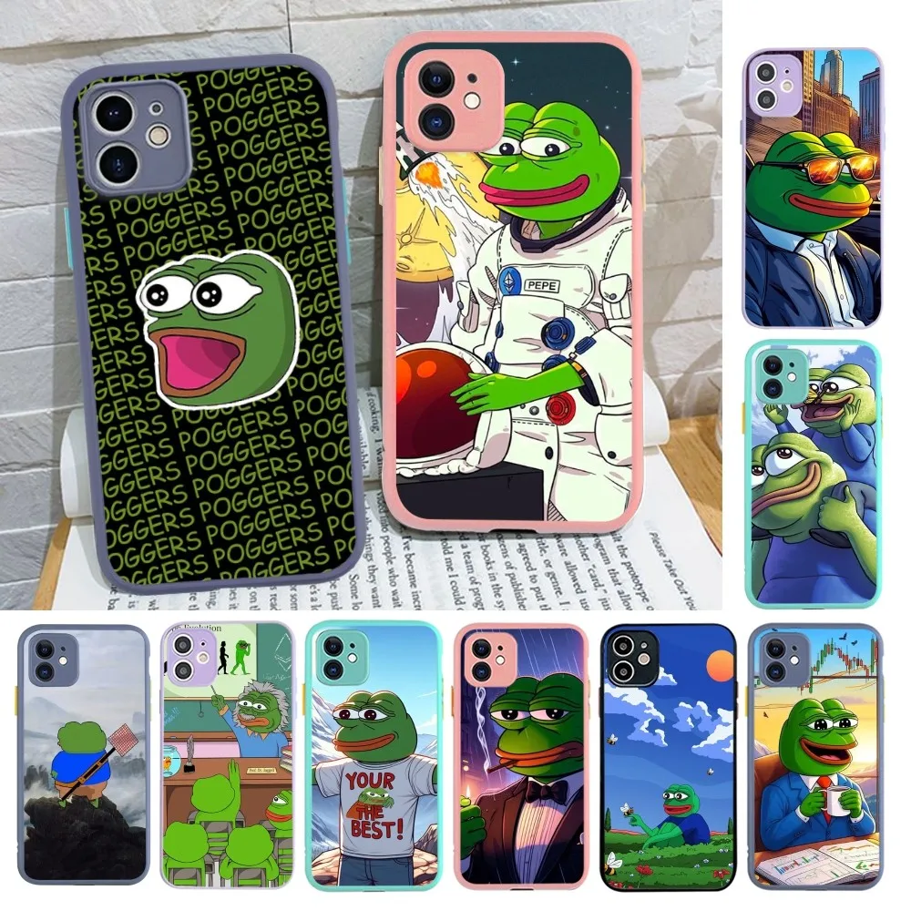 

Funny Sad Frog Pepe Meme Phone Case For IPhone 14 X XR XS 7 8 Plus 11 12 13 Pro MAX 13mini Matte Shockproof Case