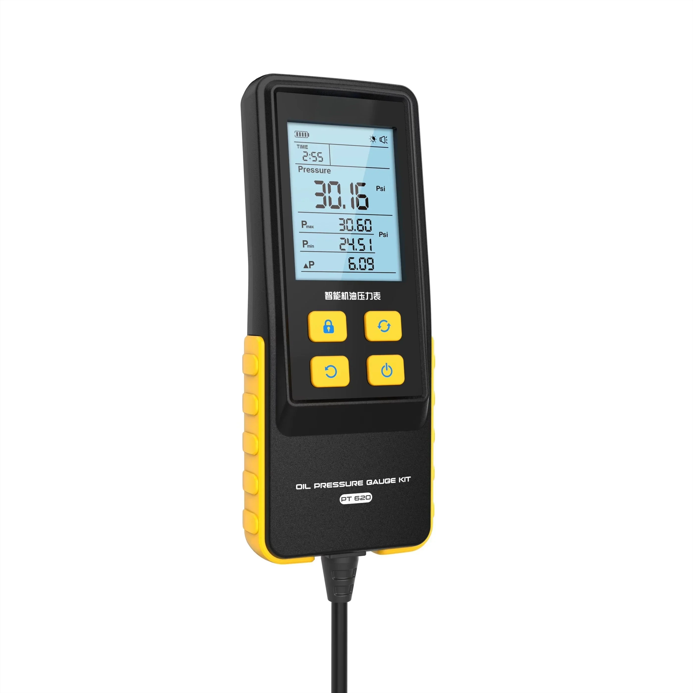 AUTOOL Intelligent Pt620 Engine Oil Pressure Sensor Meter Monitor Indicator Gauge Tester