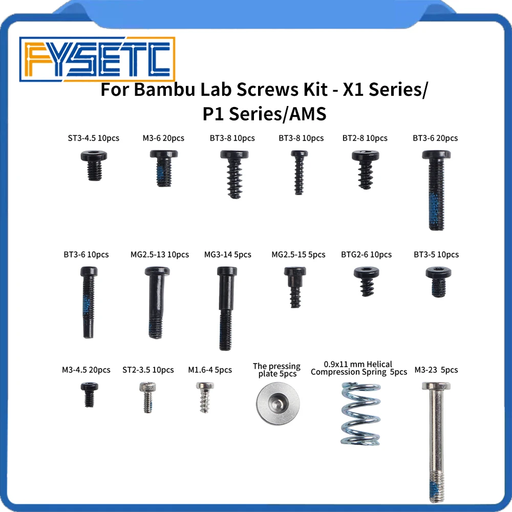 For Bambu Lab X1 P1 AMS Screws Kit High Quality Brand Replacesment Original Screws Kit For Bambu X1/P1/AMS 3D Printer Parts