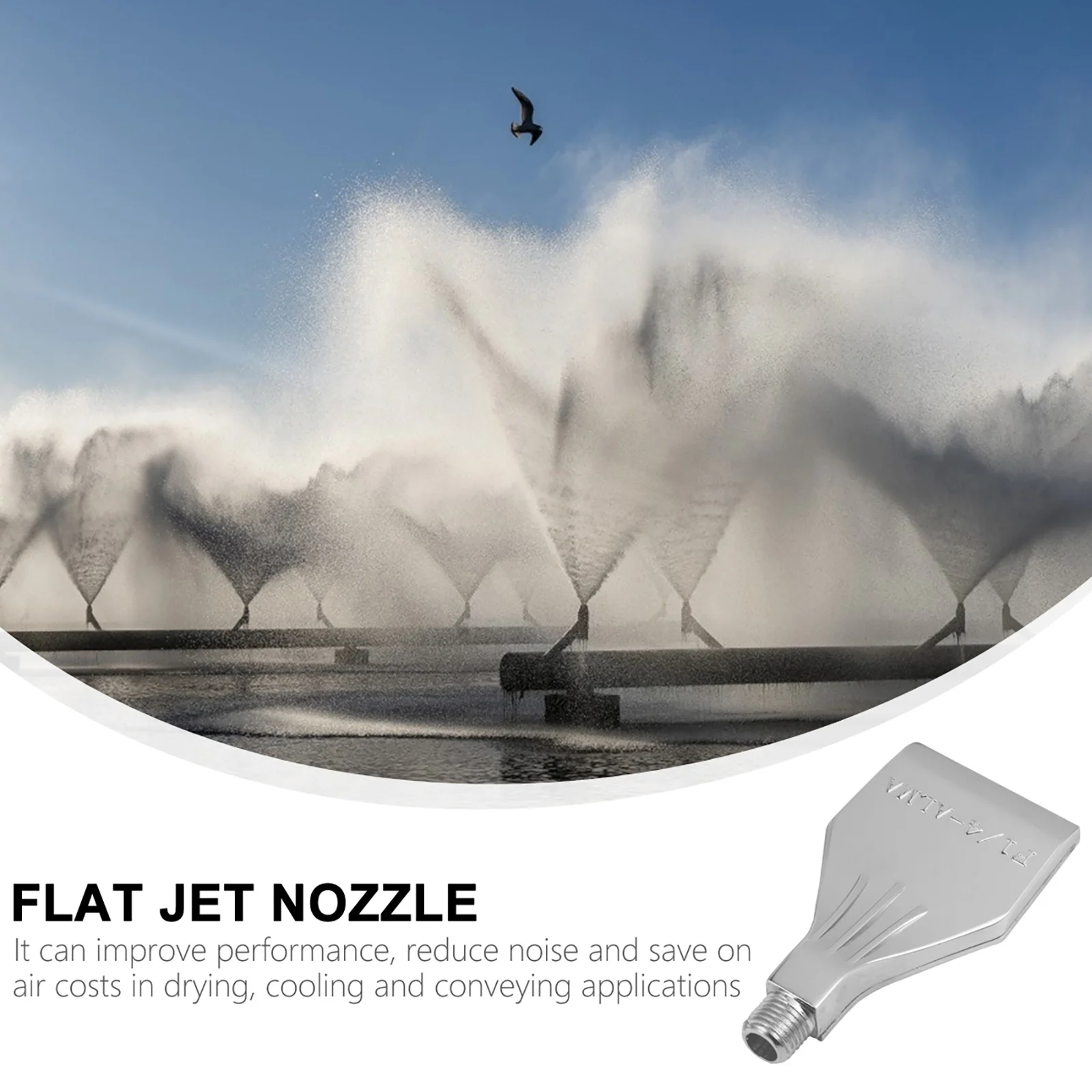 

Air Nozzle For Industrial Blowers 1/4 Inch Aluminum Alloy Flat Drying Cooling Accessory G1/4 Male Thread Nozzle