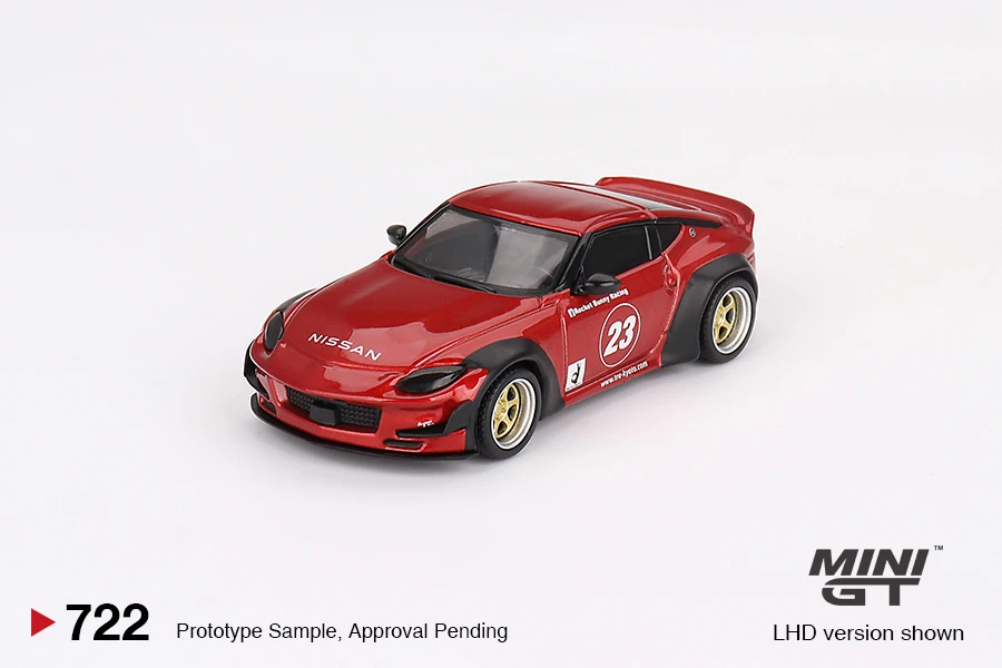 MINIGT 1/64 Nissan Z Pandem Passion Red MGT00722-CH Car Alloy Motor Vehicle Diecast Metal Model Kids Xmas Gift Toys for Boys