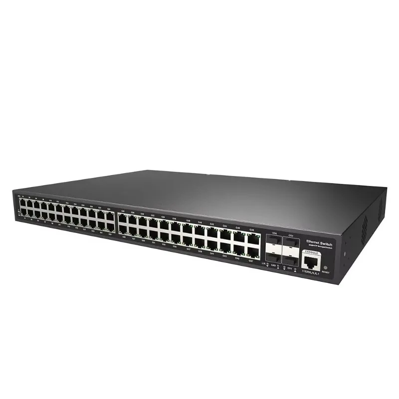 52-port Full Gigabit L2+ Managed Ethernet Switch Full-Duplex & Half-Duplex 48 RJ45 Ports + 4 SFP Fiber Slot Ports