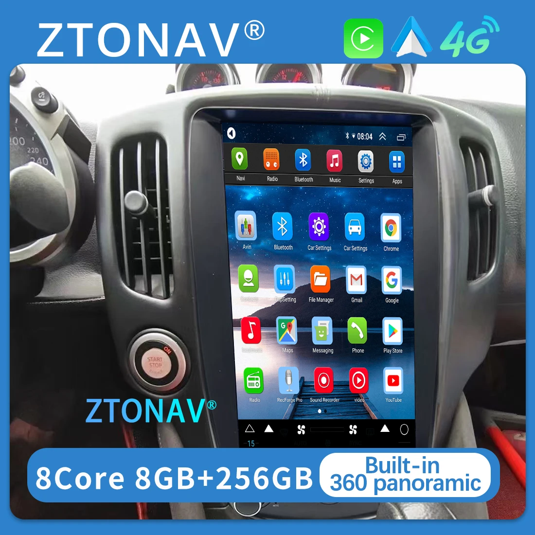 Android Car Stereo For Nissan 370Z 2008 2009 2010 2011 2012 2013 2014 2015 2016 2017-2019 Tesla Screen Radio GPS Media Player