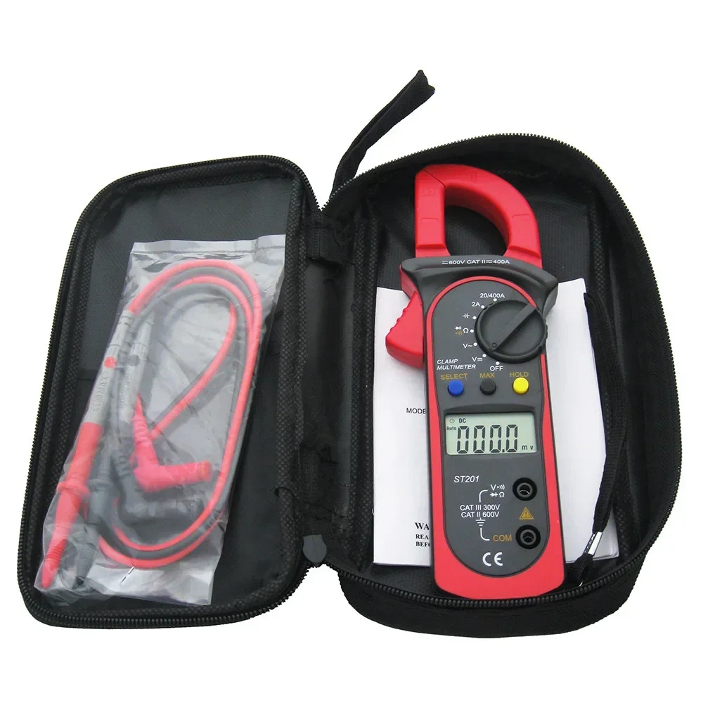 ST201 Digital Clamp Multimeter Transistor Capacitor Tester Automotive Electrical Capacitance Meters Ammeter Voltmeter