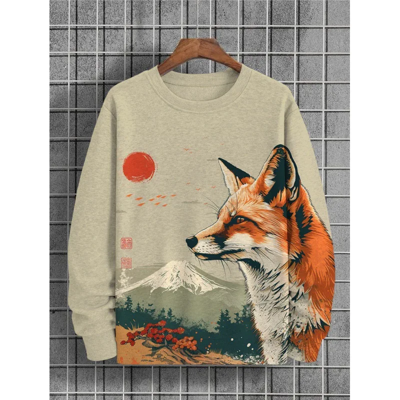 

3D Anime Graphic Long-Sleeved Printed T-Shirt Japanese Style Sweatshirt For Men Hoodies Oversized Pullover Men's Clothing Tops