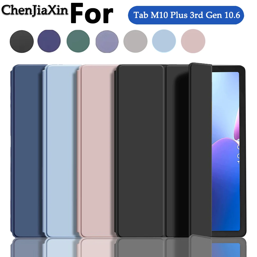 

Slim Shockproof Case for Lenovo Tab M10 Plus 3rd gen TB-128FU TB-125FU, case with Auto Wake/Sleep Function, Foldable Design, Sof