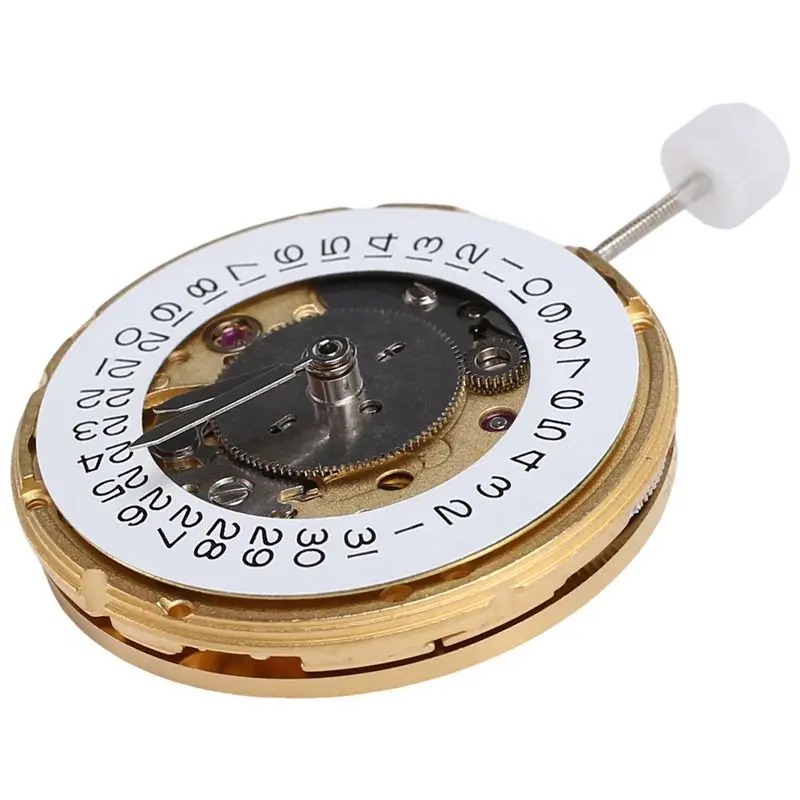 AFOURT-2X 4-Zeiger-Uhrwerk 25 Juwelen 2836 Automatisches Mechanisches Uhrwerk Datum bei 3 Uhr für ETA 2836-2 GMT Gold – Detail 5