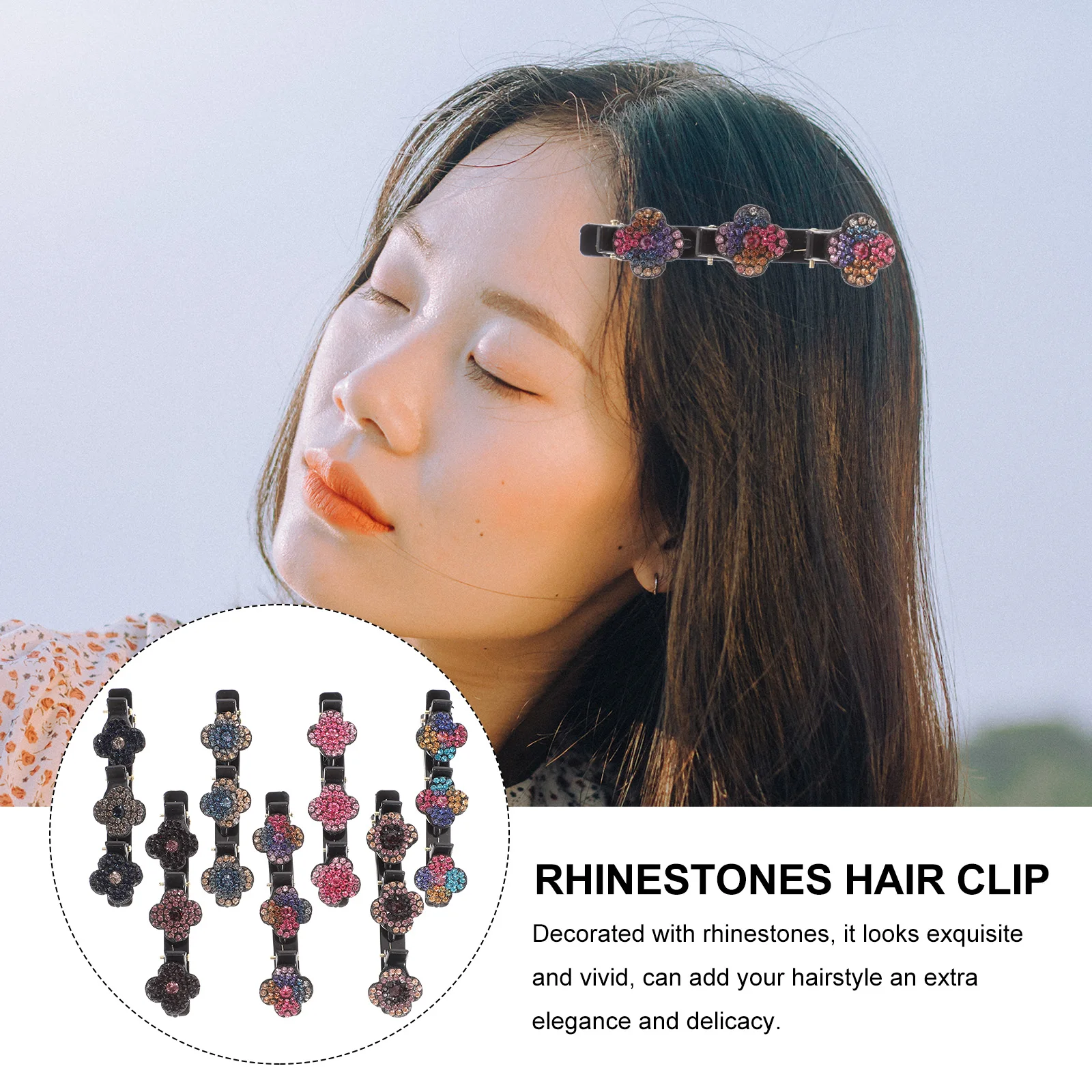 

7 Pcs Hair Clip Set Clips for Braids Decorative Crystal Braided Women Rhinestone Accessories Barrettes