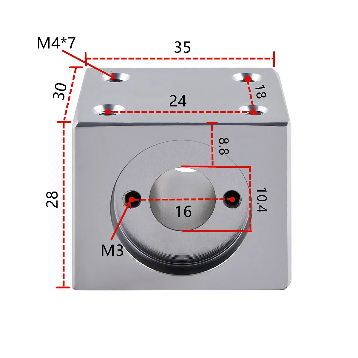 T8 Lead Screw Nut Housing Mount Bracket T8 Nut Housing Bracket T8 Screw Nut Conversion Seat 3D Printers Engraving Machine