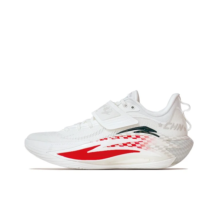 Anta Shock Wave 7 Low top Basketball Shoes Men's White Red 112611111S-1