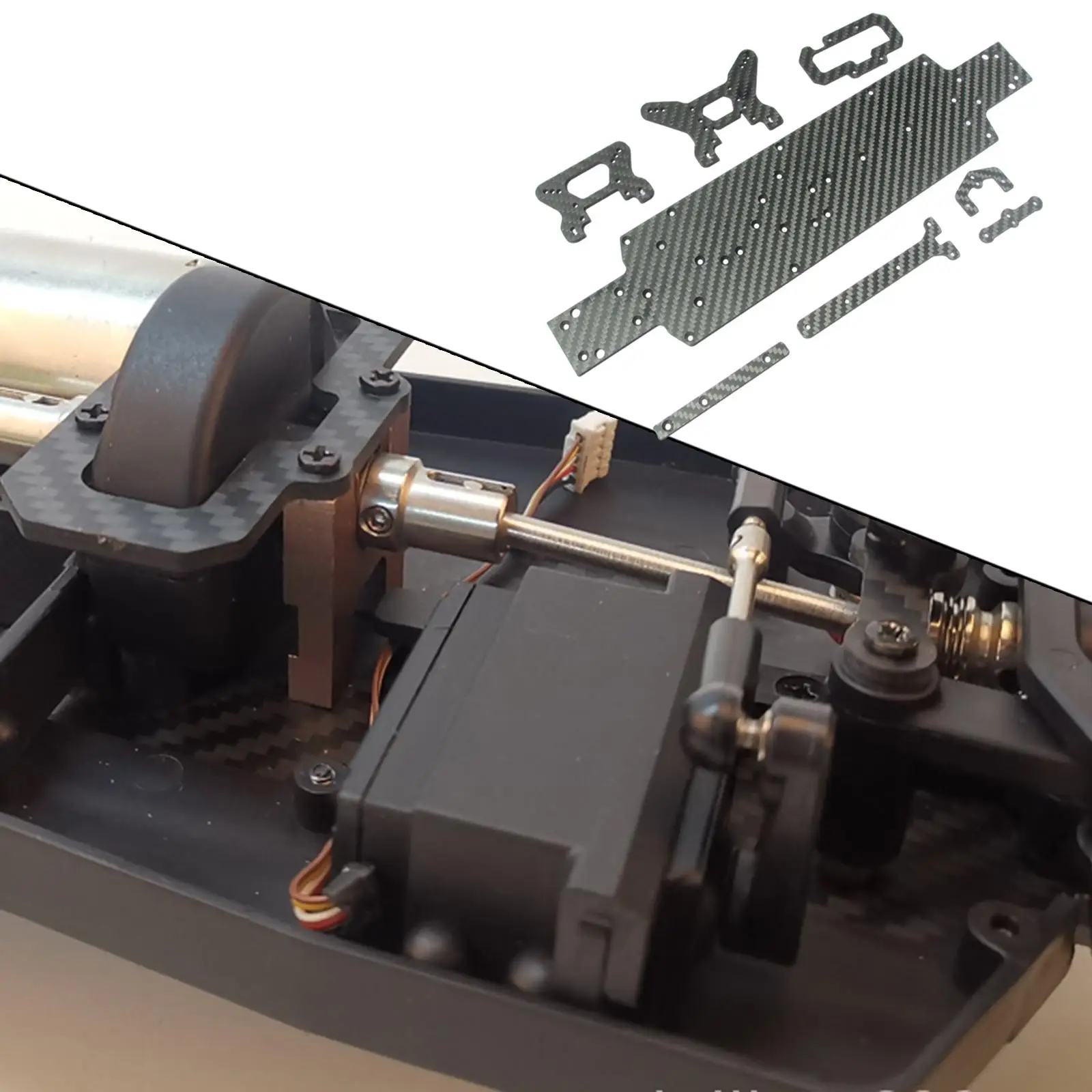 1:10 リモートコントロールカーボンファイバーフロント & リアショックタワー、Wltoys 104001 クローラー用メインシャーシ