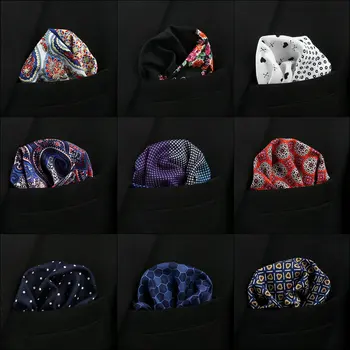 33*33 cm Anker Polka Dot Paisley Floral Großes Taschentuch Satin Männer Hanky Mode Hochzeit Party Einstecktuch Druck zubehör