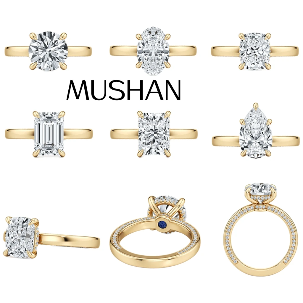 

MUSHAN Custom Jewelry 925 Sterling Silver Ring Moissanite D Color VVS1 Designer Modern Rhodium Plated Rings Diamond Accessories