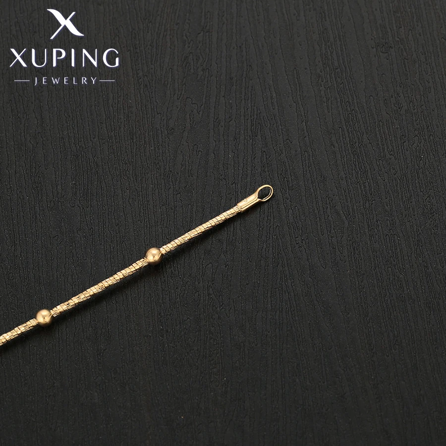 Xuping مجوهرات جديد وصول بسيط المختنق حبة سبائك النحاس 45 سنتيمتر الذهب اللون القلائد للنساء هدية رائعة X 001052074