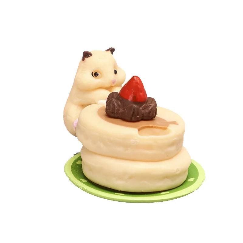 ドールハウス ミニハムスター デザートを食べる ハンバーガー 食べ物 デコレーション おもちゃ