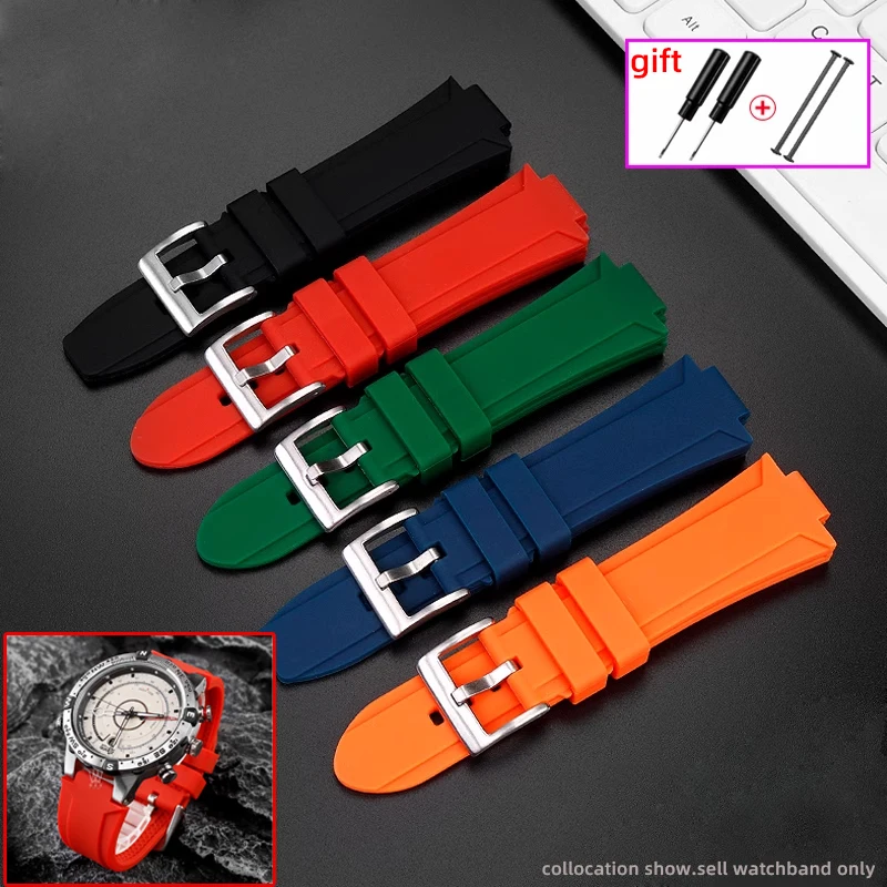 24-16mm For Timex T2n721 T2n720 T2n739 Waterproof Silicone Watchband Stainless Steel Buckle Men's Watch Strap Free Tools Screw
