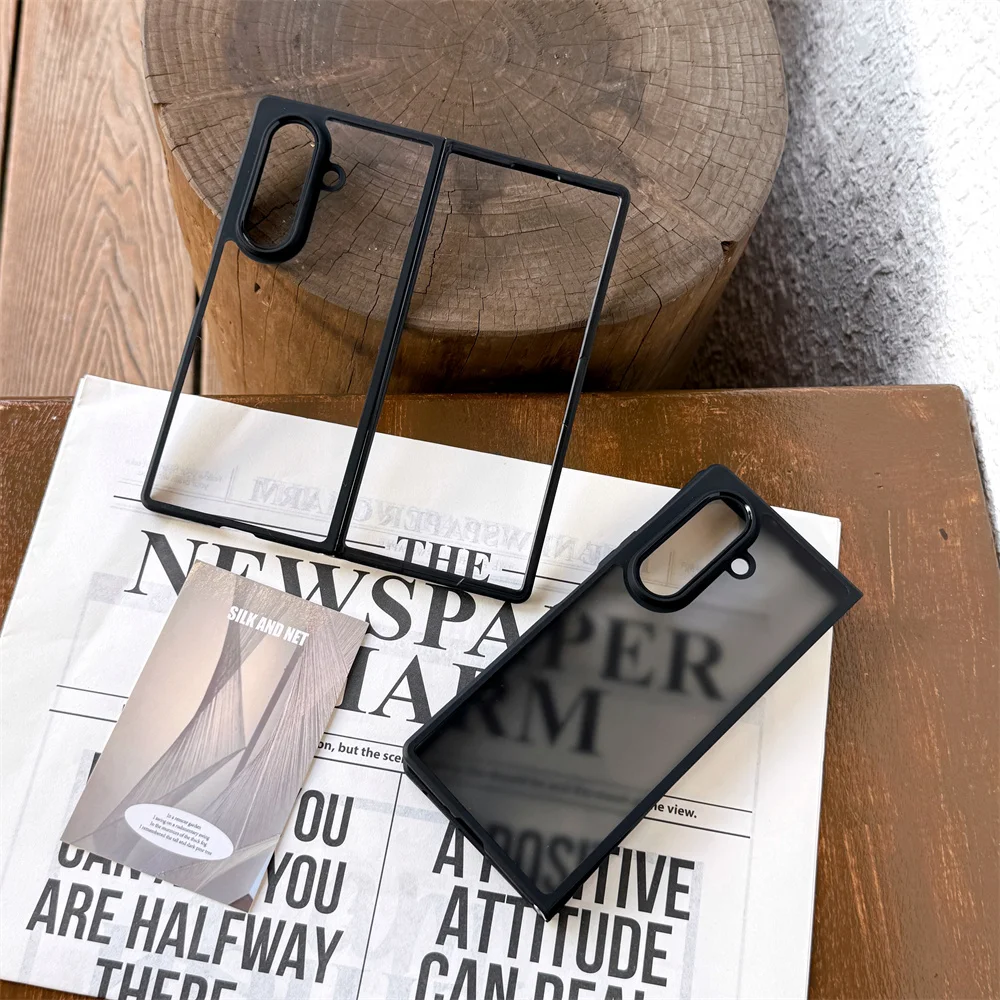 Mattierte, transparente, stoßfeste Handyhülle für Samsung Galaxy Z Fold7 Fold6 5G Fold 7 6 5 4 Matte, durchscheinende Schutzhülle