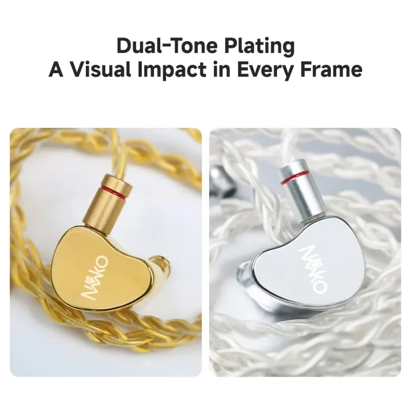 New CVJ NEKO In-Ear Dynamic Wired HiFi Earphones Vacuum Plated Laser Engraving 3.5mm Single Ended 4.4mm Balanced Plug Gifts
