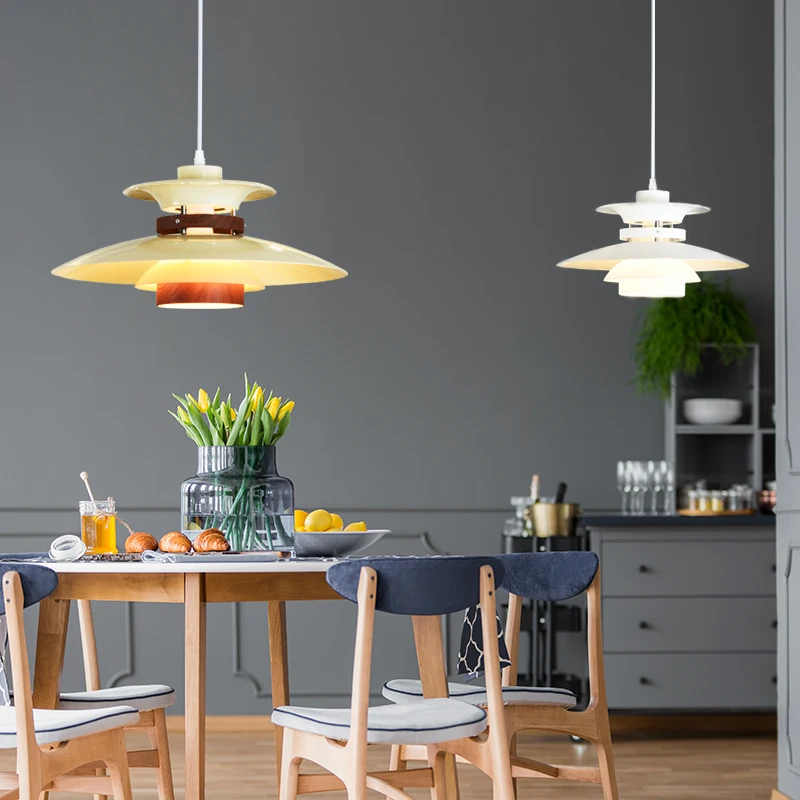 Lamp Mid Century Pendant Light Creative Modern Gradient Pendant Lichting UFO Adjustable Hanging Chandelier Light Fixture For