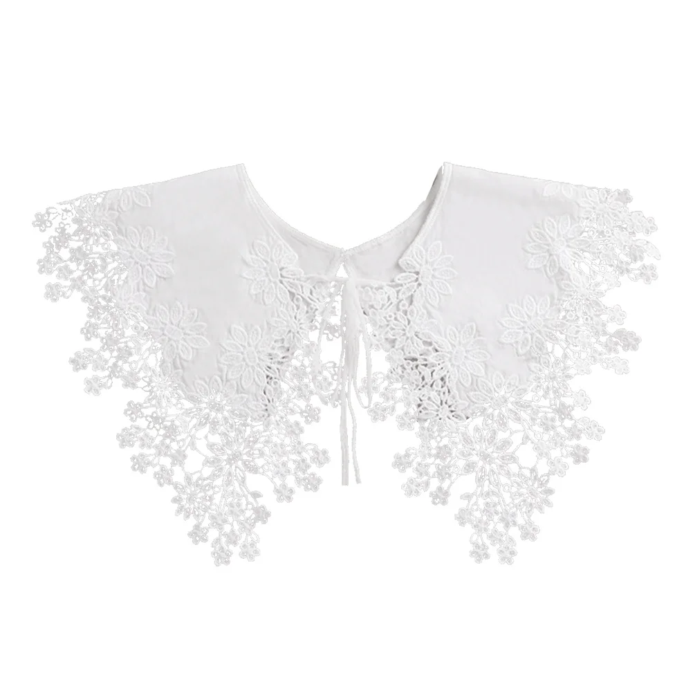 

1Pcs Lace Decor Delicate Lace Shoulder Shawl for Girls Clothes Ornament Easy to Wear Various Styles Sweet Round Neck