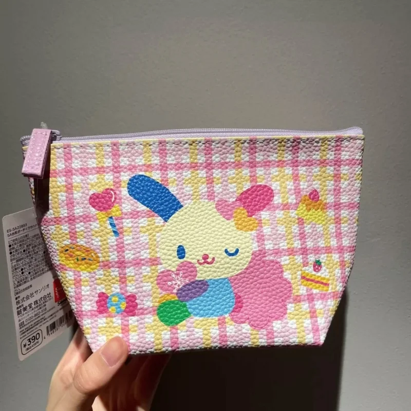 

Sanrio Usahana Pu Material Pink Waterproof Embrace Heart Makeup Bag Makeup Brush Stationery Storage Pencil Case Halloween Gift