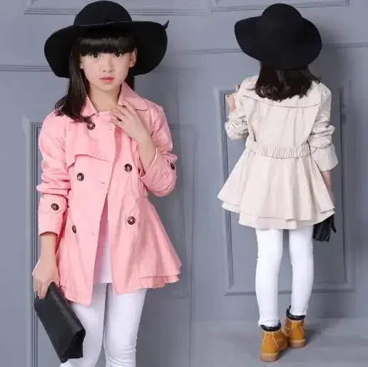 

Весенние хлопковые куртки, пальто для девочек, верхняя одежда 2025 года, осенняя одежда, топы для детей 4-12 лет, модное пальто для девочек, детское пальто