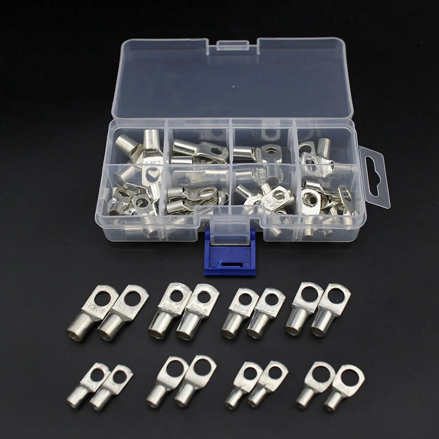 APPLIA-260Pcs 16-14 AWG Red Blue Wire Connector Insulated Fork Terminal Lugs Battery Terminals Set Wire Terminals Connector