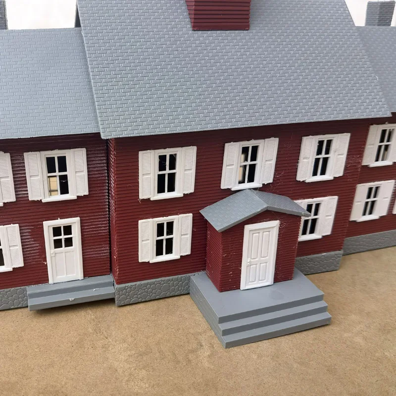 1set Ho Scale Model Dwelling Model House Scale Kit European Style Model Courtyard House Building 1:87 Scale Train Railway Layout