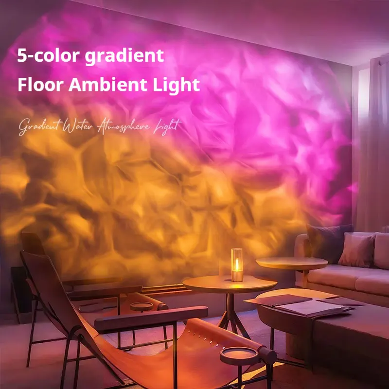 الراقية ديناميكية تموج الماء العارض أجواء ضوء ل TikTok لايف الرقص الغناء جدار ديكور مصباح الخلفية #6