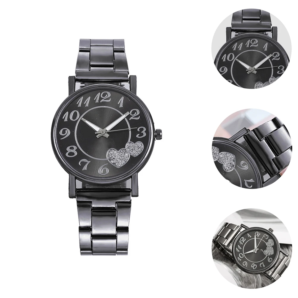 

Steel B Heart Watch Quartz Wristwatch for Women Business Sports Dating Unique DesignBreathable Strap Glass Material Long Lasting