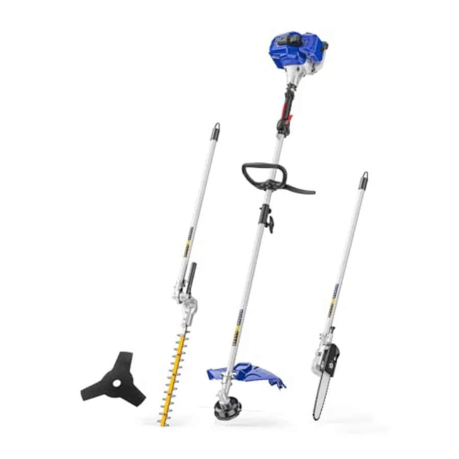 

Бензиновый триммер 4-в-1 (26 куб. см): кусторез, косилка, сучкорез, триммер для газонов с резиновой рукояткой и наплечным ремнем, зеленый