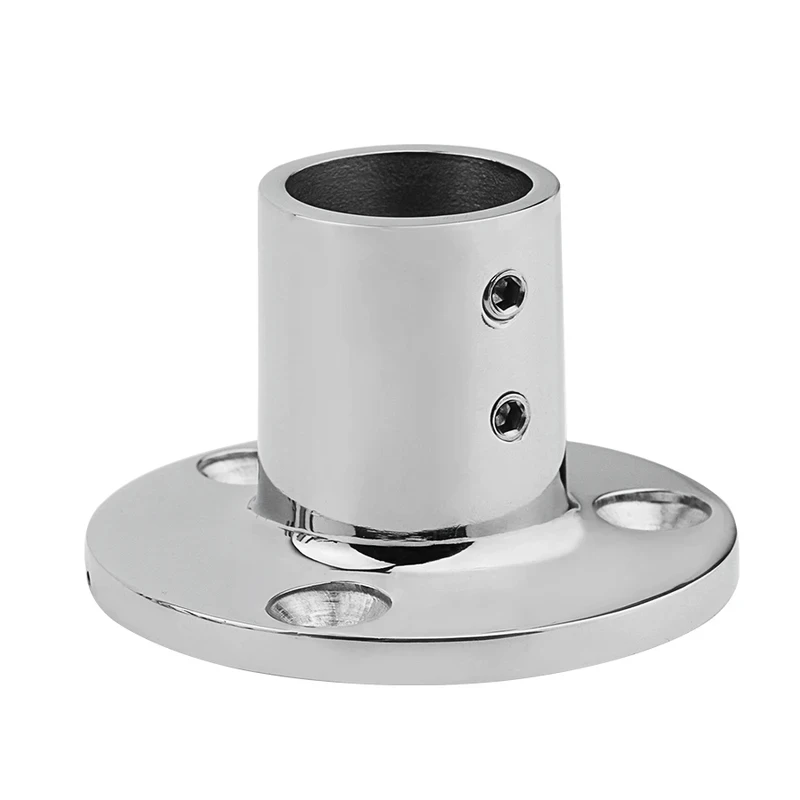 Fotografia 4: Suporte de Tubo de 25mm com Ângulos de 30, 45, 60, 90 Graus, Acessórios para Corrimão de Barco em Aço Inoxidável, Suporte com Base Redonda
