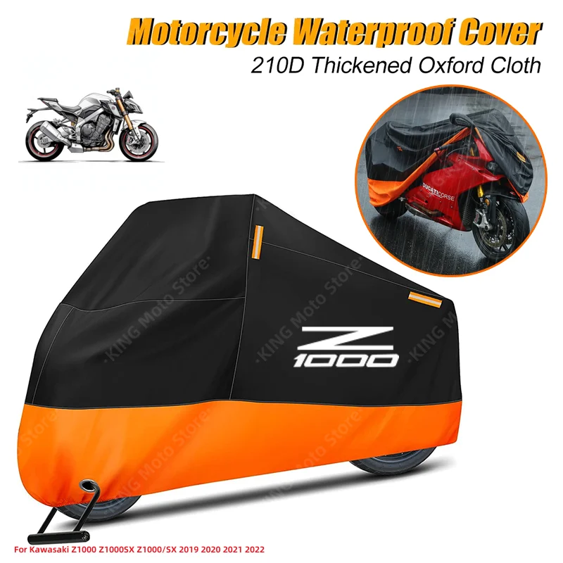 

Kawasaki Cover Waterproof For Kawasaki Z1000 Z1000SX Z1000/SX 2019 2020 2021 Motorcycle Dust Rain Cover With Reflective Strip