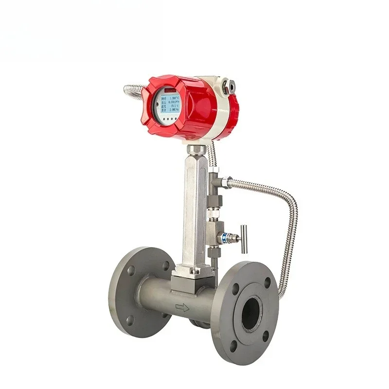 Vortex flowmeter, integrated temperature and pressure compensation steam, flowmeter pipeline compression, air
