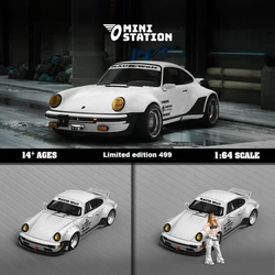 MiniStation 1:64 Porsche RWB 964 ducktail version of Cyberpunk alloy car model